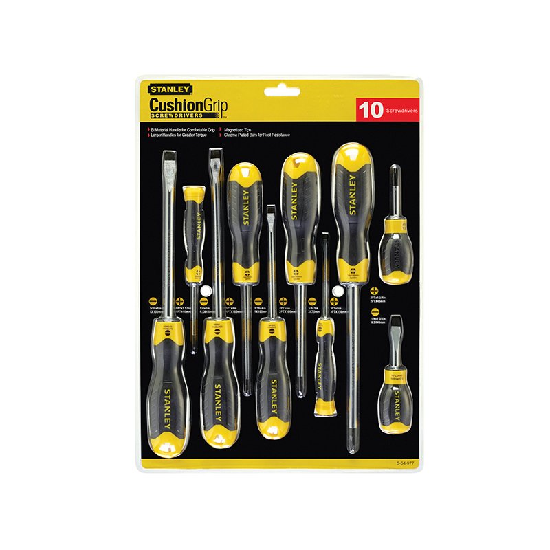 STANLEY - Cushion Grip Screwdriver Set, 10 Piece | IMS