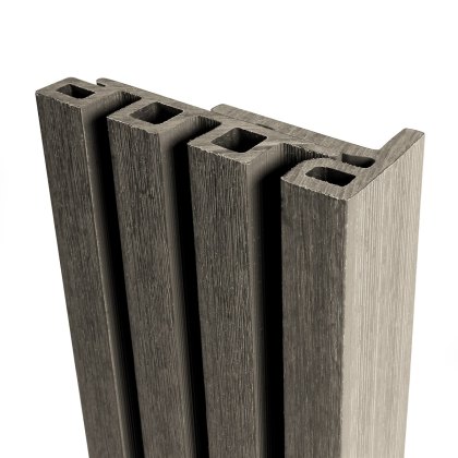 Ecoscape Forma - Silver Birch Composite Slatted Cladding End Trim Ecoscape Forma - Silver Birch Composite Slatted Cladding End Trim