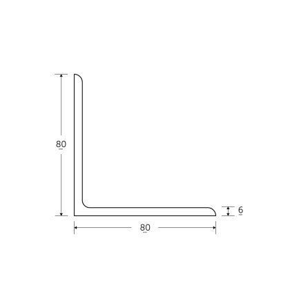 80 x 80 x 6mm Mild Steel Angles - BSEN10025-2 S275JR