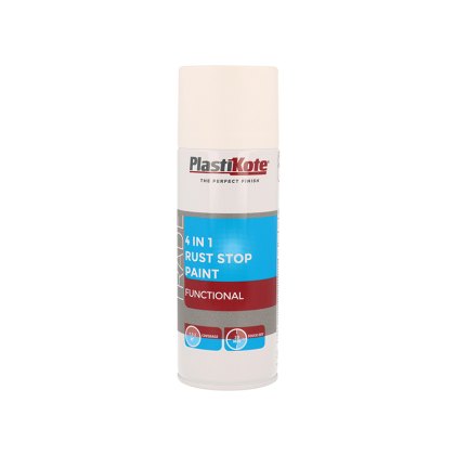 PlastiKote - Trade 4-in-1 Rust Stop Spray Paint White 400ml PlastiKote - Trade 4-in-1 Rust Stop Spray Paint White 400ml