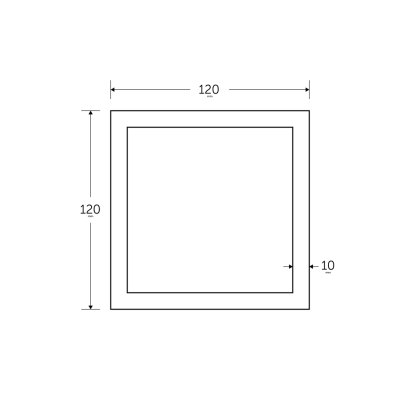 120 x 120 x 10mm Square Hollow Section - BSEN10219 S355J2H