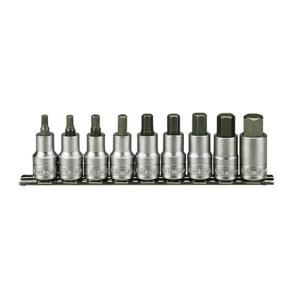 Teng - 1/2in Drive M1212 Hex Socket Clip Rail Set, 9 Piece Teng - 1/2in Drive M1212 Hex Socket Clip Rail Set, 9 Piece