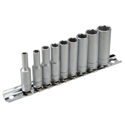 Teng - M1407 Deep Socket Clip Rail Set of 10 Metric 1/4in Drive Teng - M1407 Deep Socket Clip Rail Set of 10 Metric 1/4in Drive