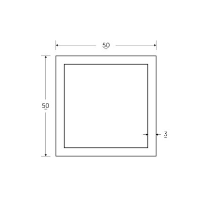 50 x 50 x 3mm - 7.5m Square Hollow Section - BSEN10219 50 x 50 x 3mm - 7.5m Square Hollow Section - BSEN10219