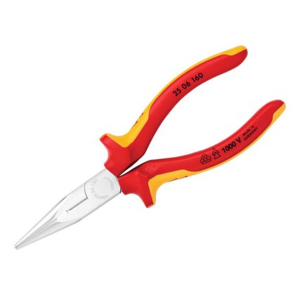 Knipex - VDE Snipe Nose Side Cutting Pliers (Radio) 160mm Knipex - VDE Snipe Nose Side Cutting Pliers (Radio) 160mm