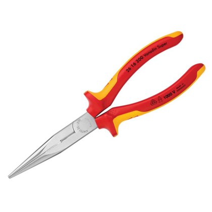 Knipex - VDE Long Snipe Nose Side Cutting Pliers 200mm Knipex - VDE Long Snipe Nose Side Cutting Pliers 200mm