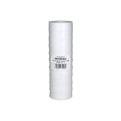 Faithfull - P.T.F.E Tape 12mm x 12m White (Pack 10) Faithfull - P.T.F.E Tape 12mm x 12m White (Pack 10)