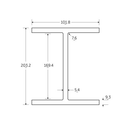 203 x 102 x 23KG Universal Beam Red Primer Painted - BSEN10025-2 S355J0