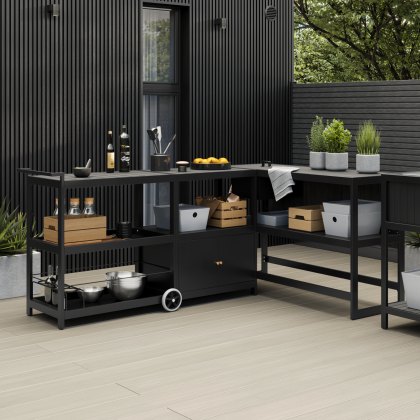 Ecoscape Outdoor Kitchen - Smoke Set of 3 Units & Covers Ecoscape Outdoor Kitchen - Smoke Set of 3 Units & Covers