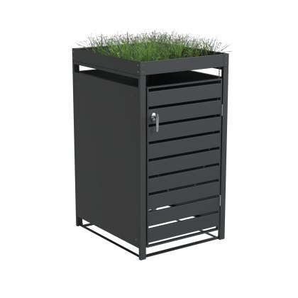 Ecoscape - Single Bin Storage with Planter - Charcoal Ecoscape - Single Bin Storage with Planter - Charcoal