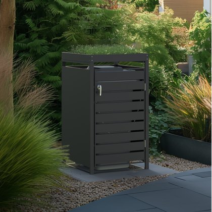 Ecoscape - Single Bin Storage with Planter - Charcoal Ecoscape - Single Bin Storage with Planter - Charcoal