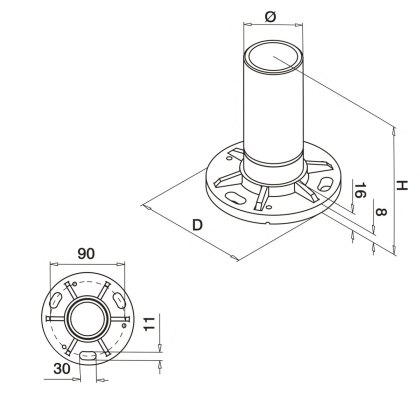 120mm Reinforced Post Base Plate 120mm Reinforced Post Base Plate