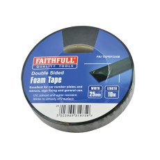 Faithfull - Double-Sided Foam Tape Black 25mm x 10m Faithfull - Double-Sided Foam Tape Black 25mm x 10m