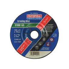 Faithfull - Depressed Centre Stone Grinding Disc 100 x 6 x 16mm Faithfull - Depressed Centre Stone Grinding Disc 100 x 6 x 16mm