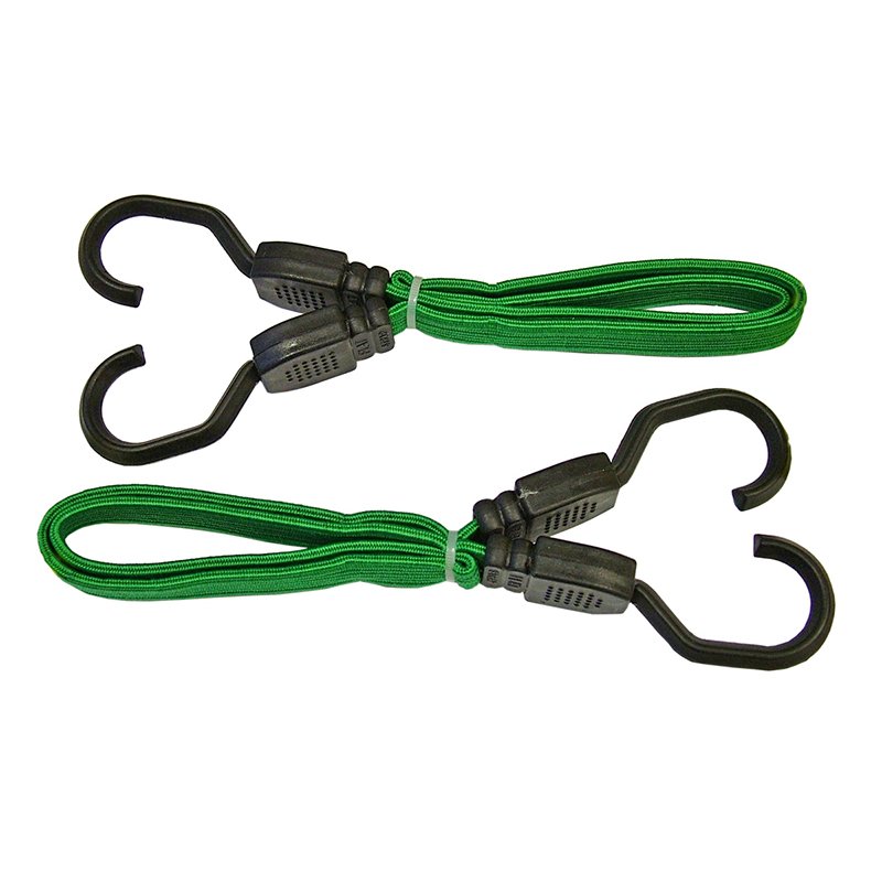 Faithfull - Flat Bungee Cord 60cm (24in) Green 2 Piece