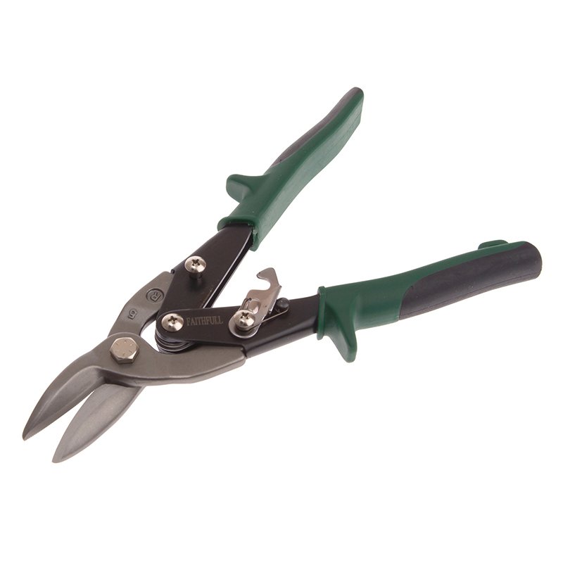 Right Cut - Green - 250mm (10in) Faithfull - Compound Aviation Snips
