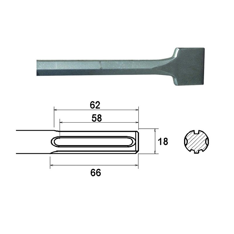 Faithfull - SDS Max Straight Scaling Chisel 50 x 400mm