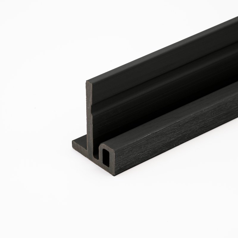 Ebony Black Composite Slatted Cladding End Trim