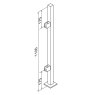 BM Architectural Pre-Assembled Glass Balustrade Square End Post with End Cap