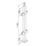 BM Architectural Pre-Assembled Glass Balustrade Square Middle Post with Adjustable Saddle